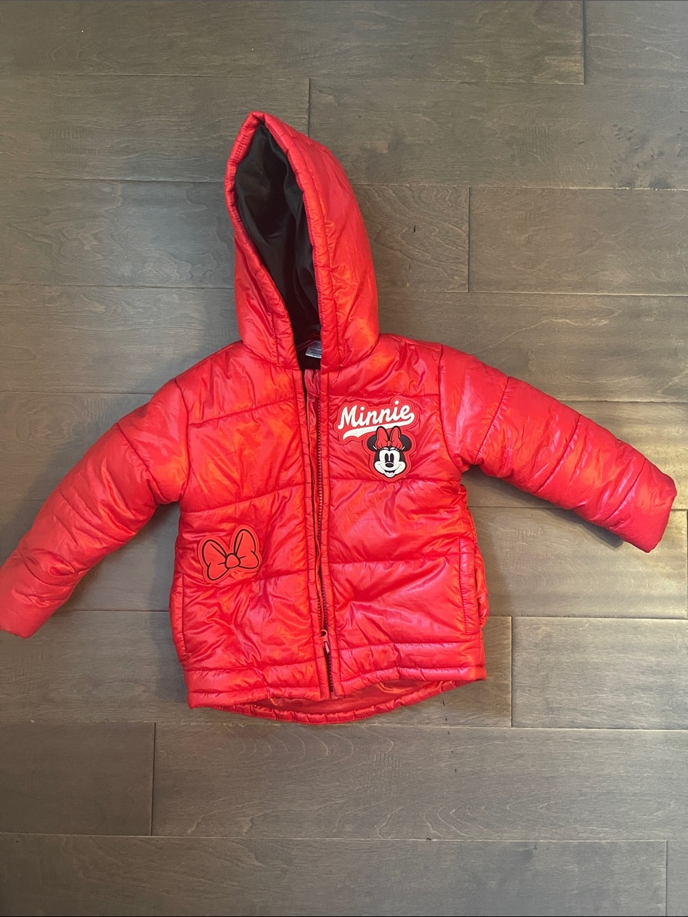 Minnie Red Hooded Puffer Jacket for Kids - Picture 3 of 4